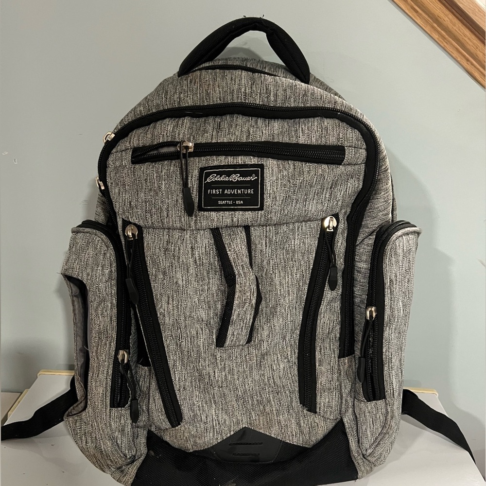 Eddie Bauer Diaper Bag, Grey/Black